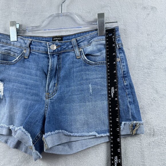 Just Black Jeans Short Women Size 28 Medium Wash Distressed SF32H-3 Made in USA - Picture 8 of 9